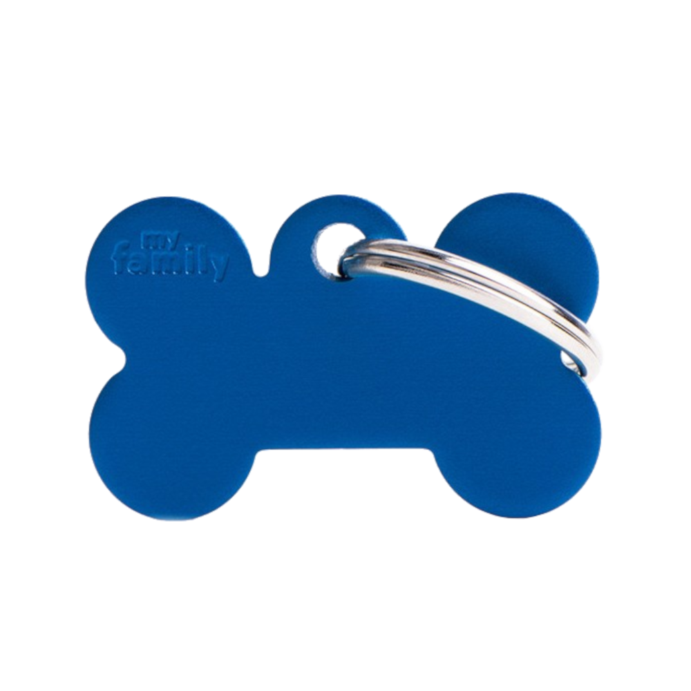 SILCA My Family Bone Shape ID Tag With Split Ring Small - Blue