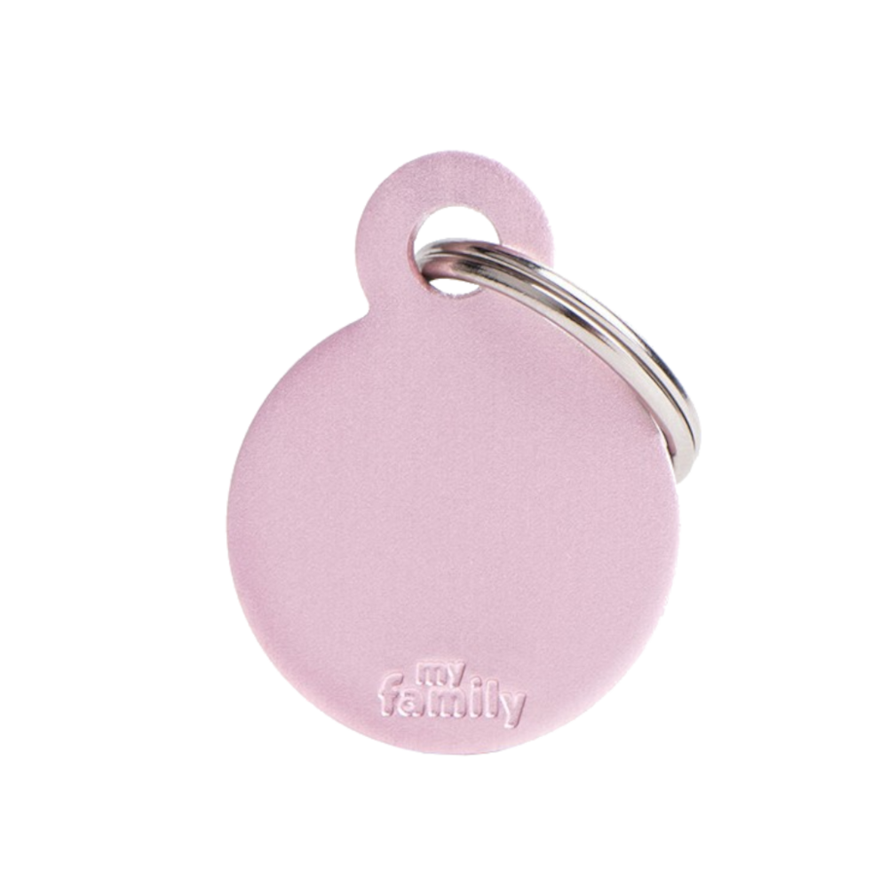 SILCA My Family Round Disc ID Tag With Split Ring Small - Pink