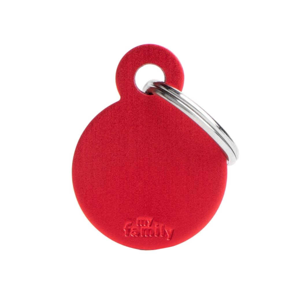 SILCA My Family Round Disc ID Tag With Split Ring Small - Red