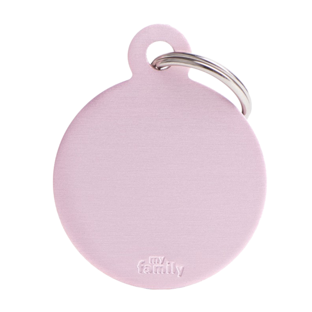 SILCA My Family Round Disc ID Tag With Split Ring Large - Pink