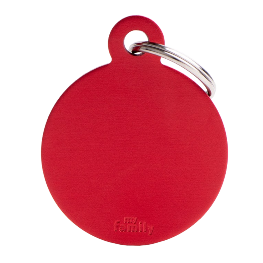 SILCA My Family Round Disc ID Tag With Split Ring Large - Red