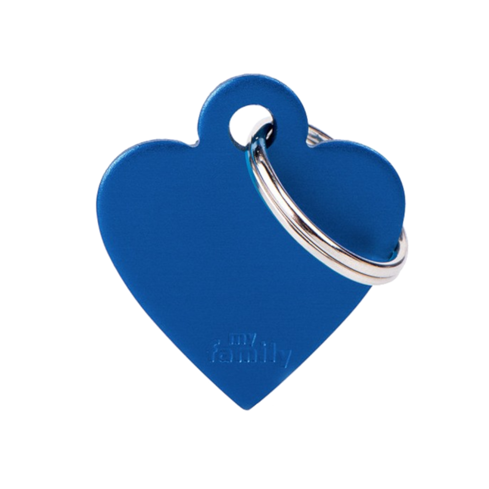 SILCA My Family Heart Shape ID Tag With Split Ring Small - Blue