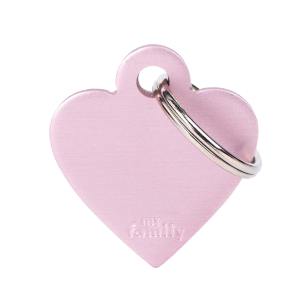 SILCA My Family Heart Shape ID Tag With Split Ring Small - Pink