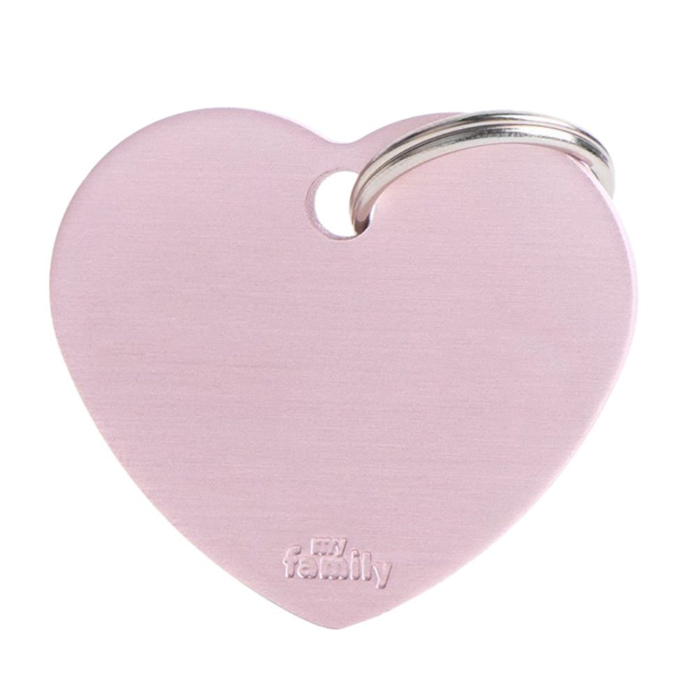 SILCA My Family Heart Shape ID Tag With Split Ring Large - Pink