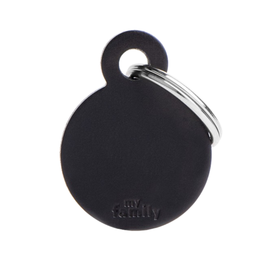 SILCA My Family Round Disc ID Tag With Split Ring Small - Black