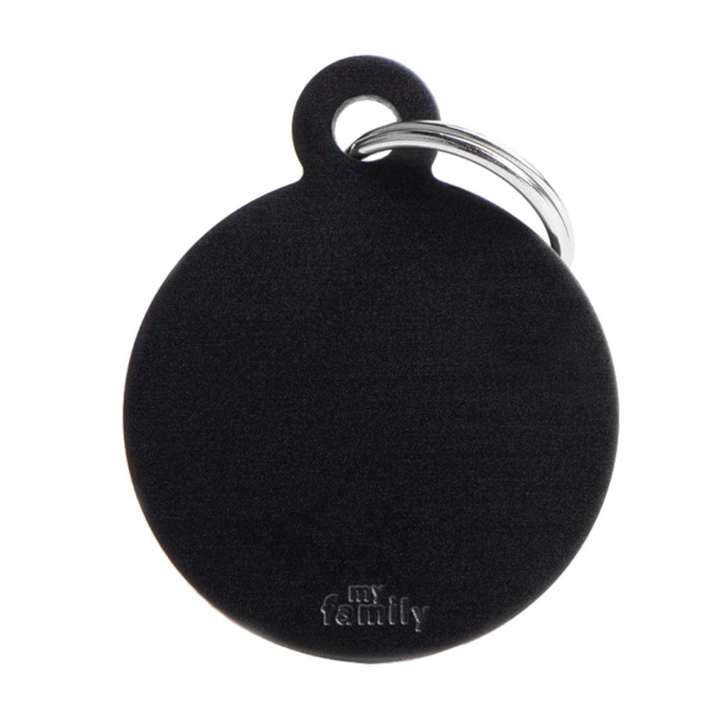 SILCA My Family Round Disc ID Tag With Split Ring Large - Black