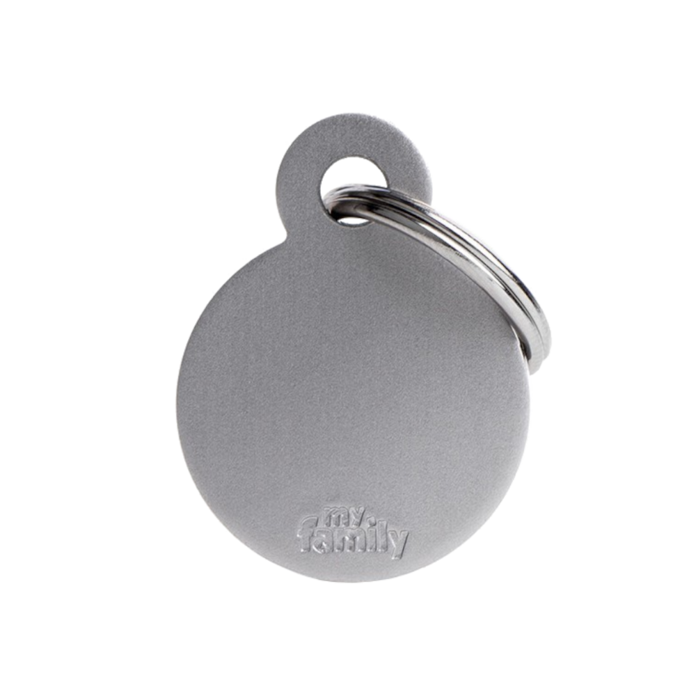 SILCA My Family Round Disc ID Tag With Split Ring Small - Grey