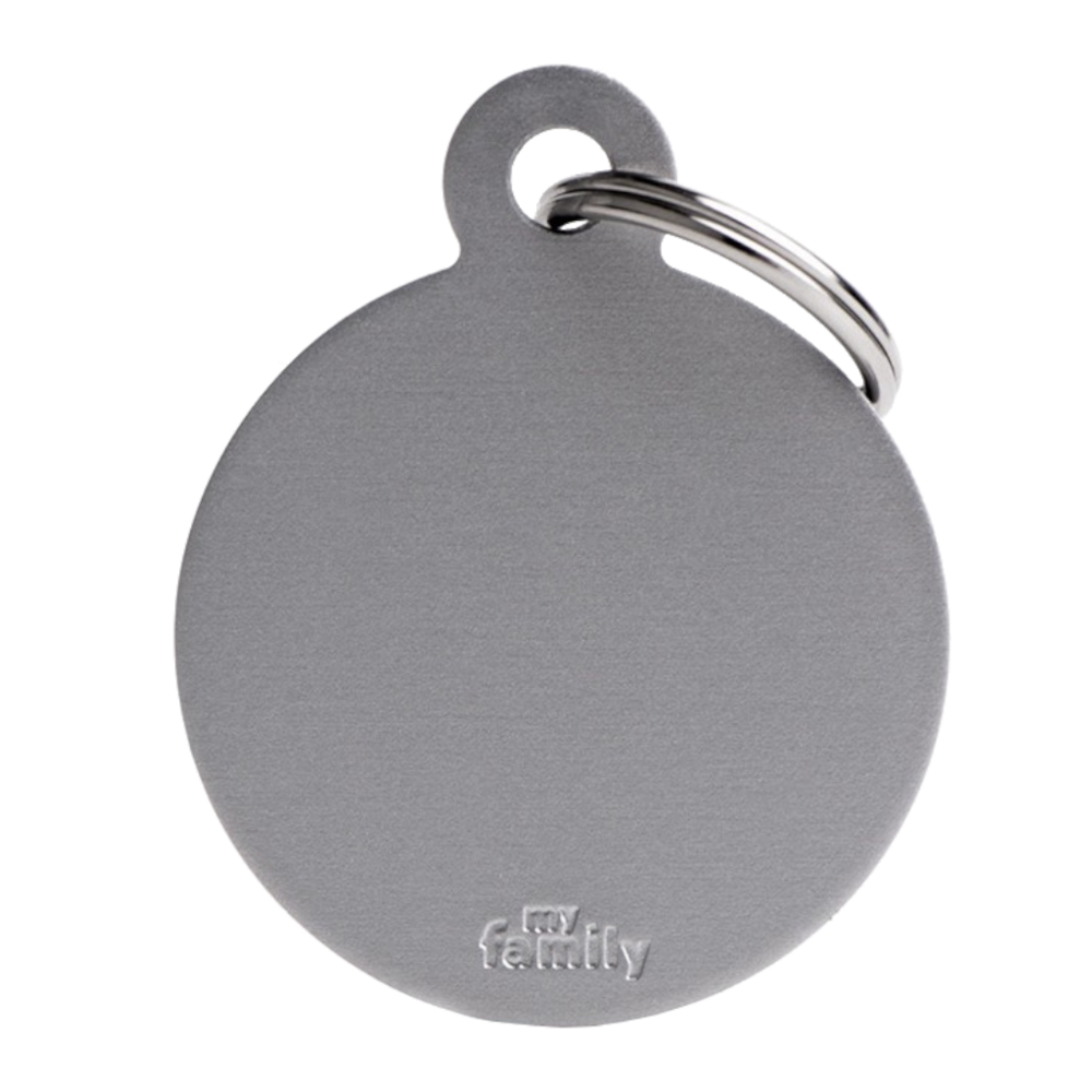 SILCA My Family Round Disc ID Tag With Split Ring Large - Grey
