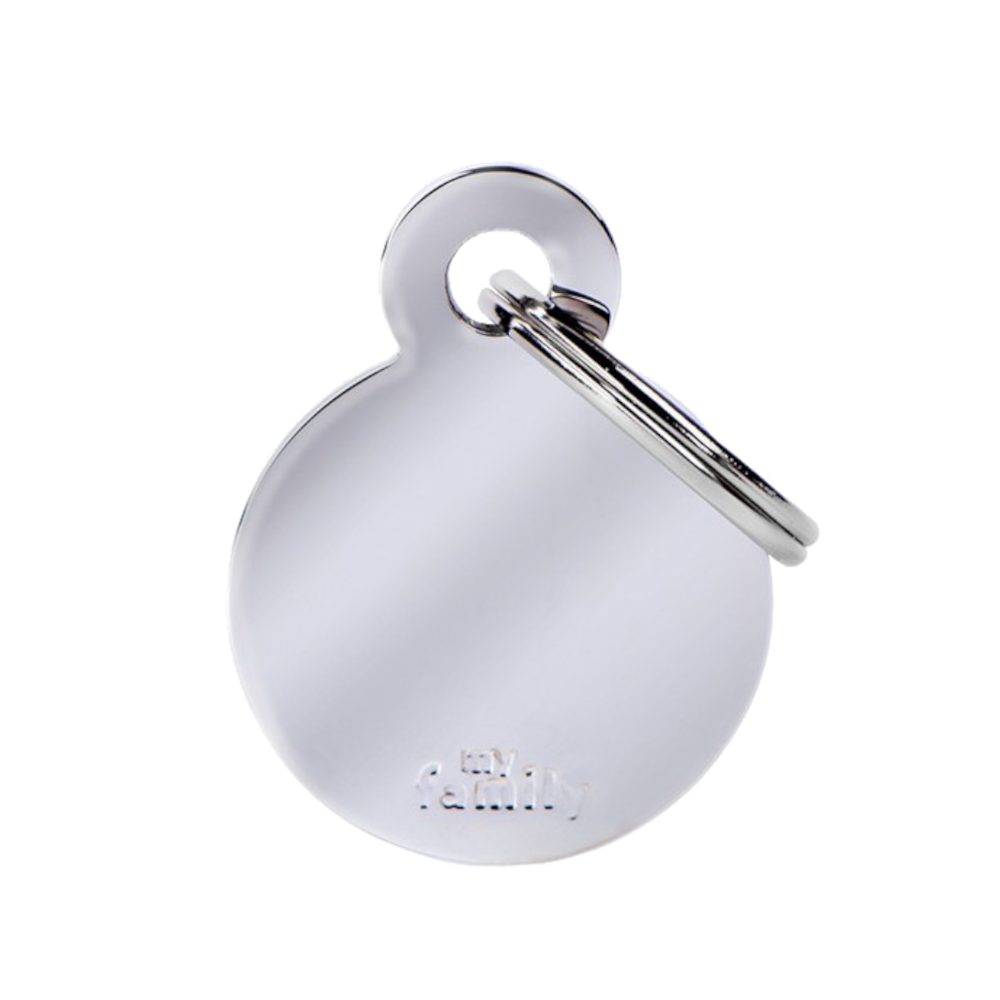 SILCA My Family Round Disc ID Tag With Split Ring Small - Chrome