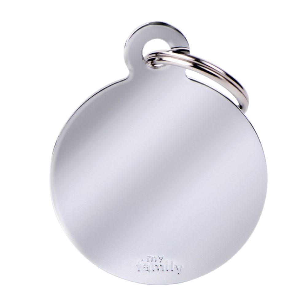 SILCA My Family Round Disc ID Tag With Split Ring Large - Chrome