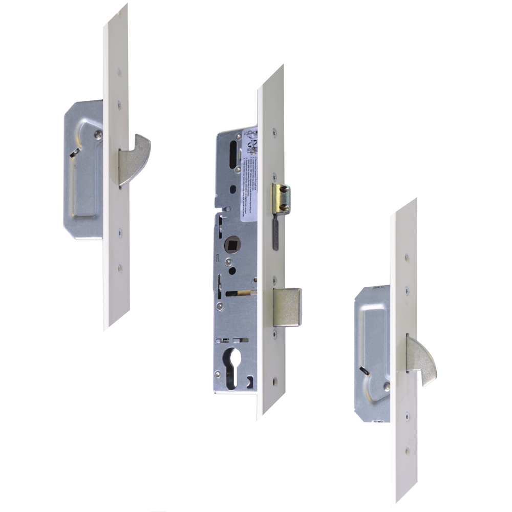 ERA Trimlock Lever Operated Latch & Deadbolt Split Spindle With 2 Hooks & 44mm White Faceplate 45/92 6945-301-ZA-01