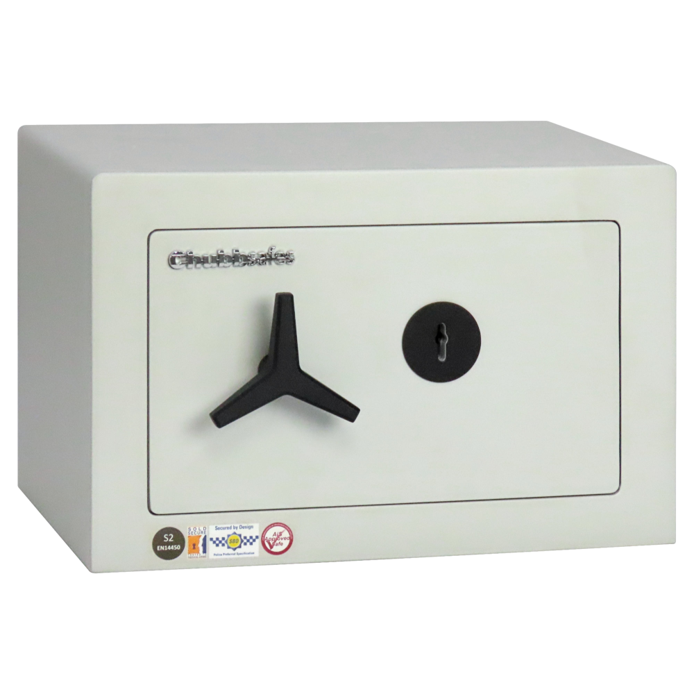 CHUBBSAFES Homevault S2 Burglary Resistant Safe 4,000 Rated 15 KL S2 Key Operated 26Kg - White