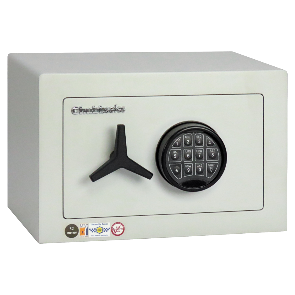 CHUBBSAFES Homevault S2 Burglary Resistant Safe 4,000 Rated 15 EL S2Electronic Lock 26Kg - White