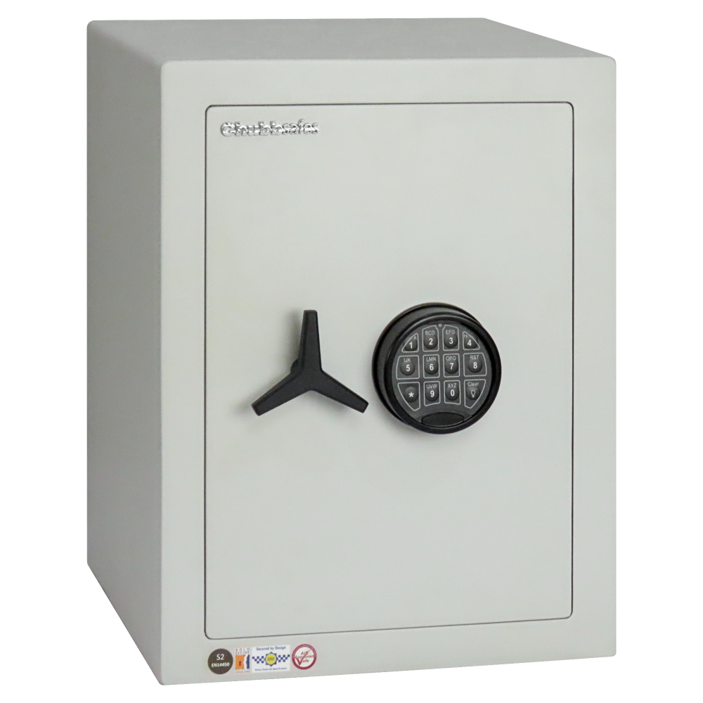 CHUBBSAFES Homevault S2 Burglary Resistant Safe 4,000 Rated 55 EL S2 Electronic Lock 50.3Kg - White