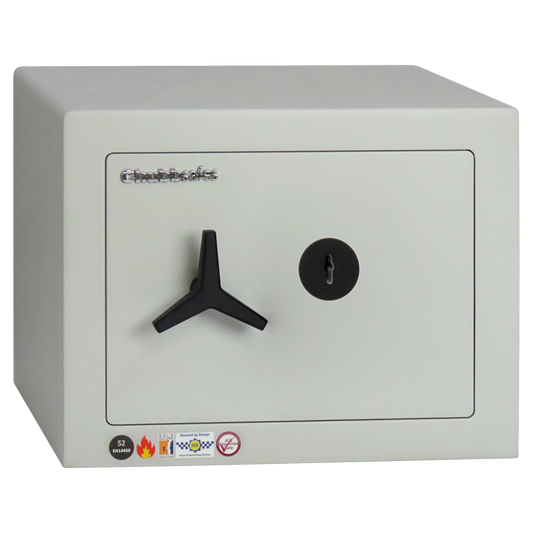 CHUBBSAFES Homevault S2 Plus Burglary & Fire Dual Protection Safe 4,000 Rated 25-KL S2 Plus Key Operated 35Kg - White