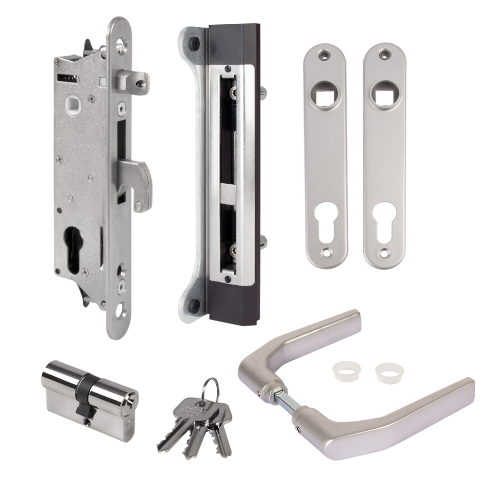 LOCINOX Gatelock Fiftylock Insert Set with Keep For 50mm Box Section SAA Fiftylock Kit - Satin Stainless Steel