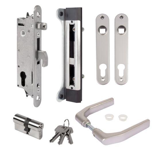 LOCINOX Gatelock Fiftylock Insert Set with Keep For 50mm Box Section SAA Fiftylock Kit - Satin Stainless Steel