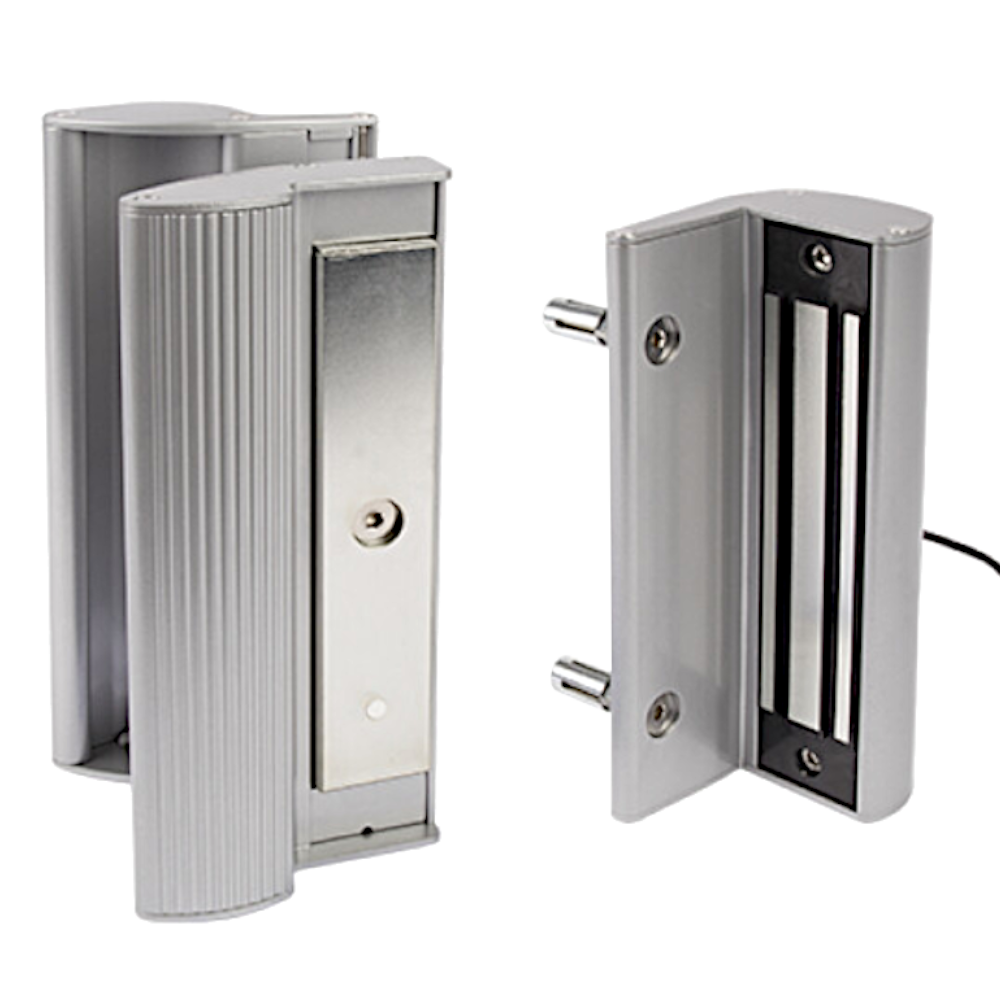 LOCINOX Surface Mounted MAG3000 Electromagnetic Gate Lock With Integrated Handle Silver