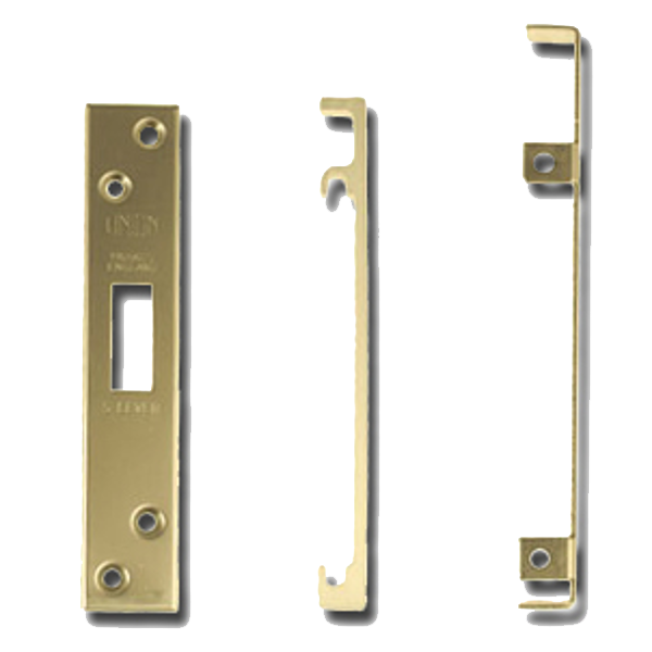 UNION DY2954 Rebate To Suit 14mm & 20mm Bolt Deadlocks 13mm PL - Polished Lacquered Brass