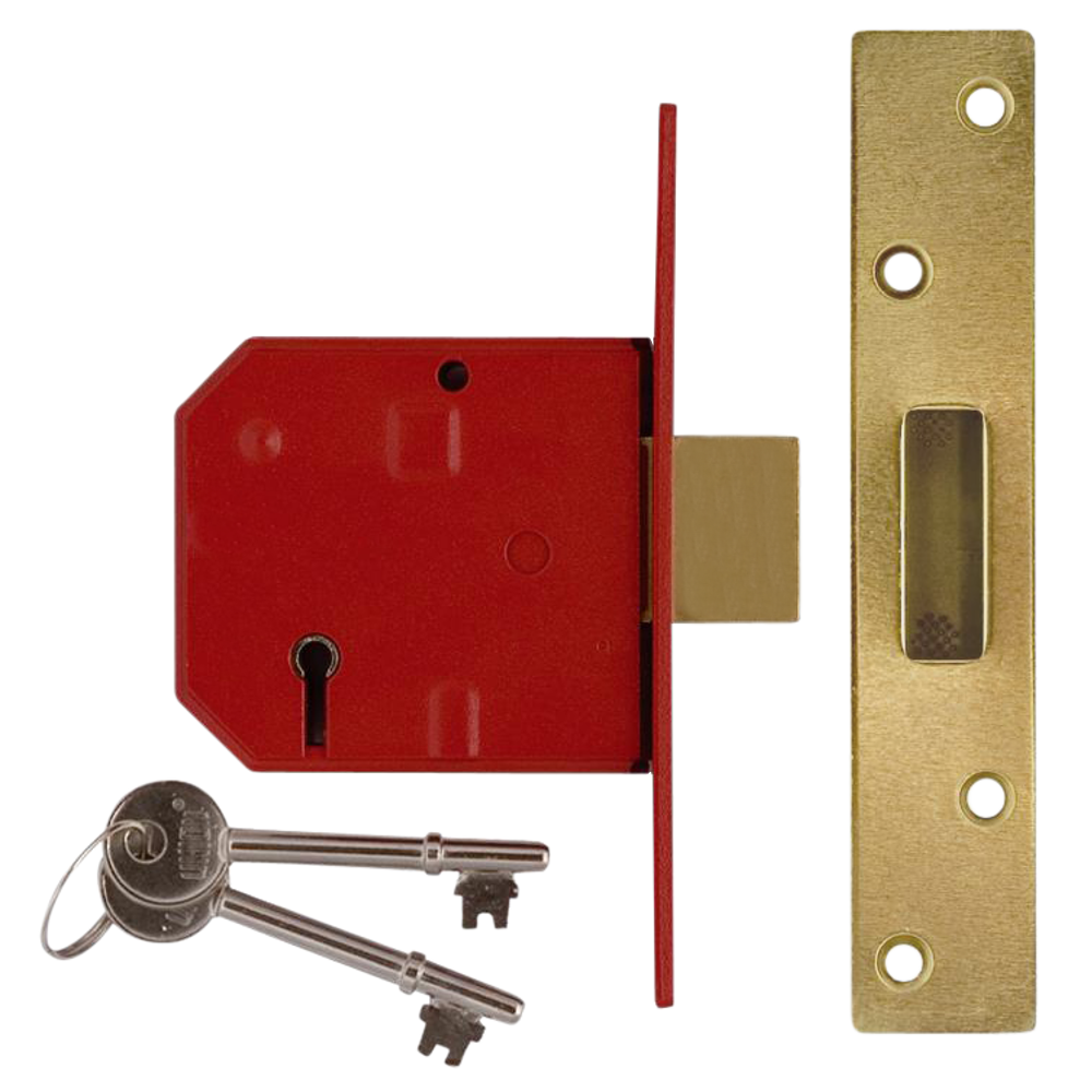 UNION 2134 5 Lever Deadlock 79.5mm Keyed To Differ - Polished Brass