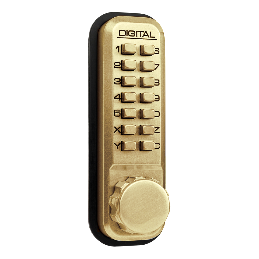 LOCKEY 2230 Series Front Only Digital Lock Polished Brass