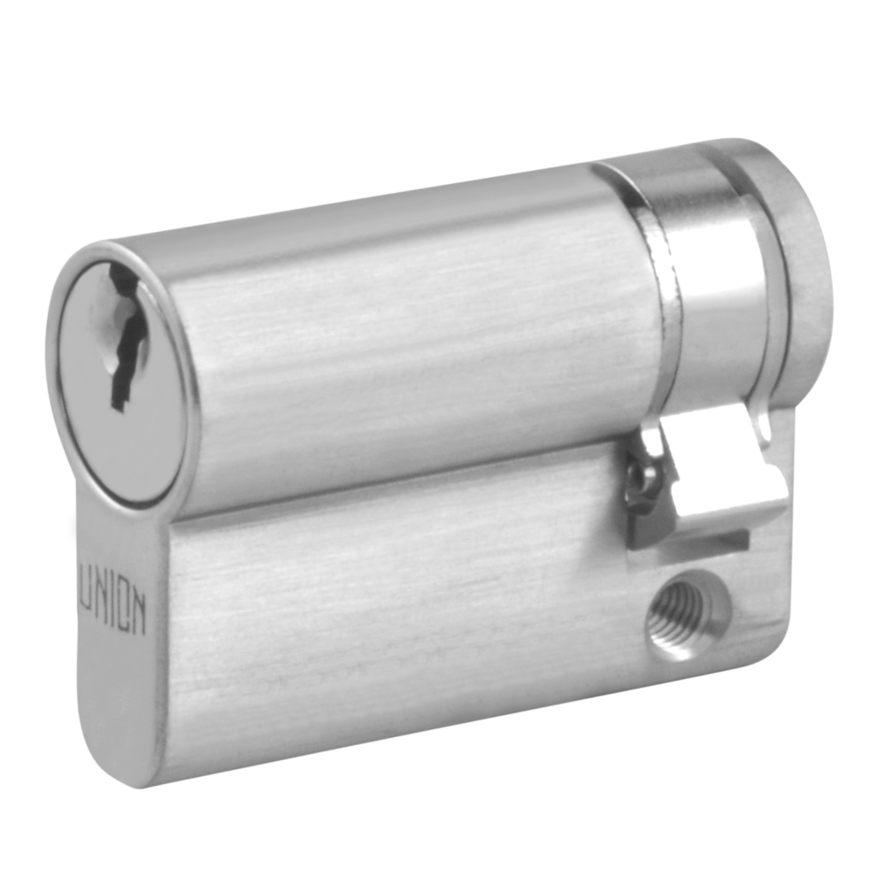UNION 2X20A Euro Half Cylinder 45mm 35/10 Keyed To Differ - Satin Chrome