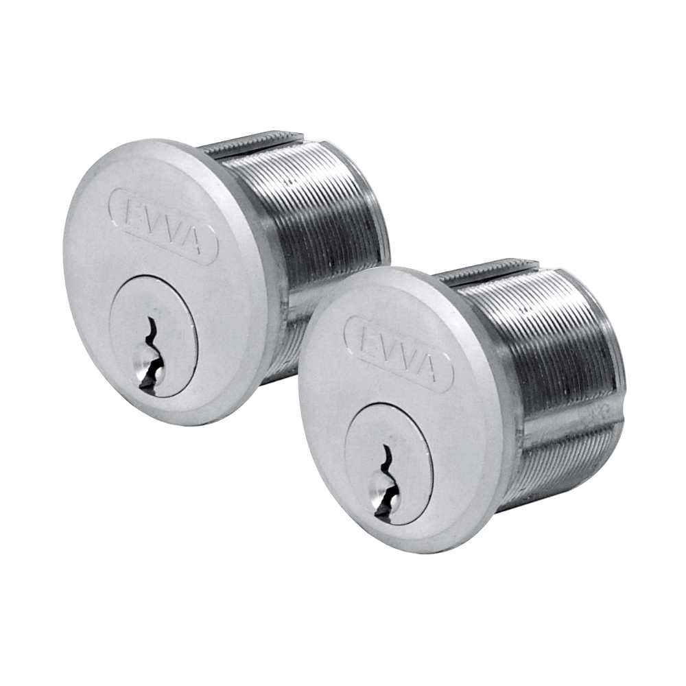 EVVA A5 RM1 Screw-In Cylinder Keyed Alike Pair - Nickel Plated