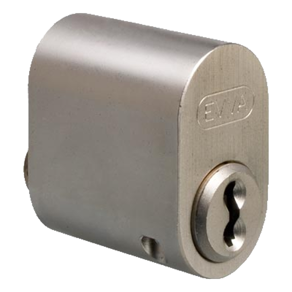 EVVA A5 Scandinavian Oval Cylinder 25.6mm Keyed To Differ Single External - Nickel Plated