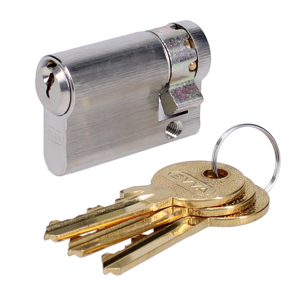 EVVA A5 HZ Euro Half Cylinder KD 46mm 37-9 - Nickel Plated