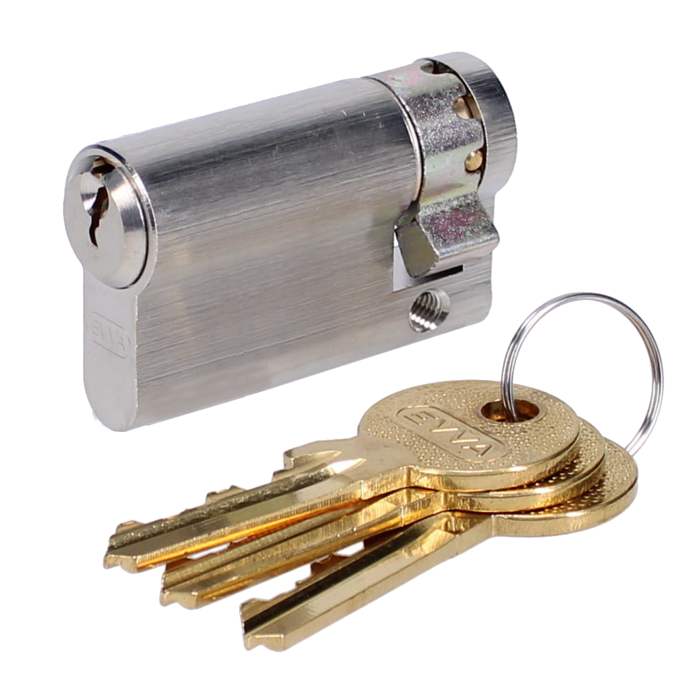 EVVA A5 HZ Euro Half Cylinder KD 56mm 47-9 - Nickel Plated