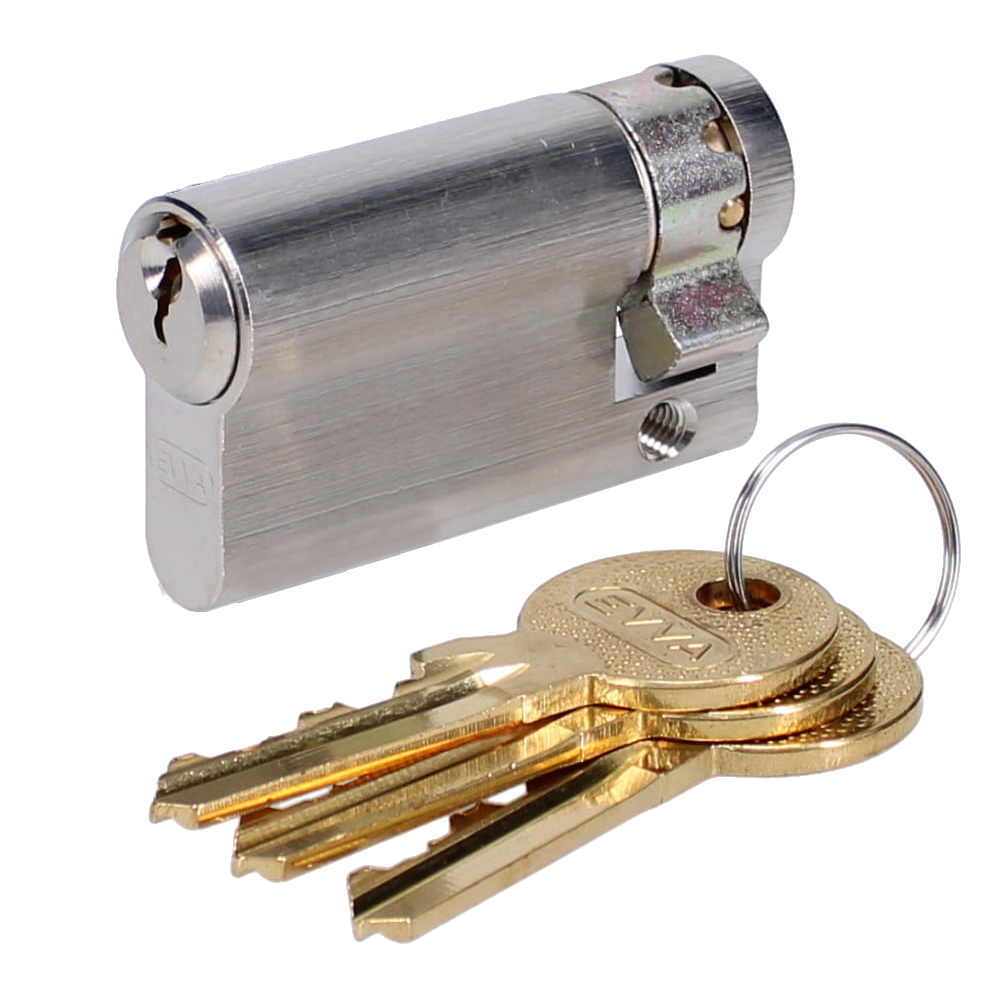 EVVA A5 HZ Euro Half Cylinder KD 61mm 52-9 - Nickel Plated