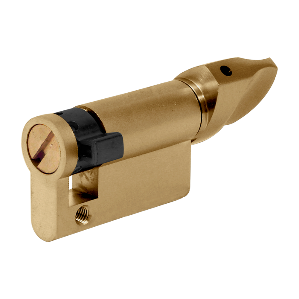 EVVA KHZ Euro Half Turn Cylinder 46mm 37-9 - Polished Brass