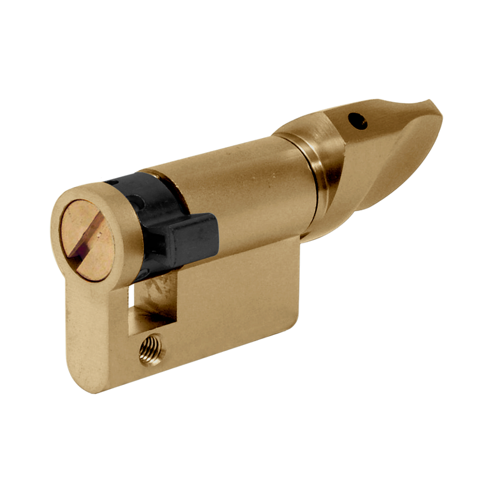 EVVA KHZ Euro Half Turn Cylinder 41mm 32-9 - Polished Brass