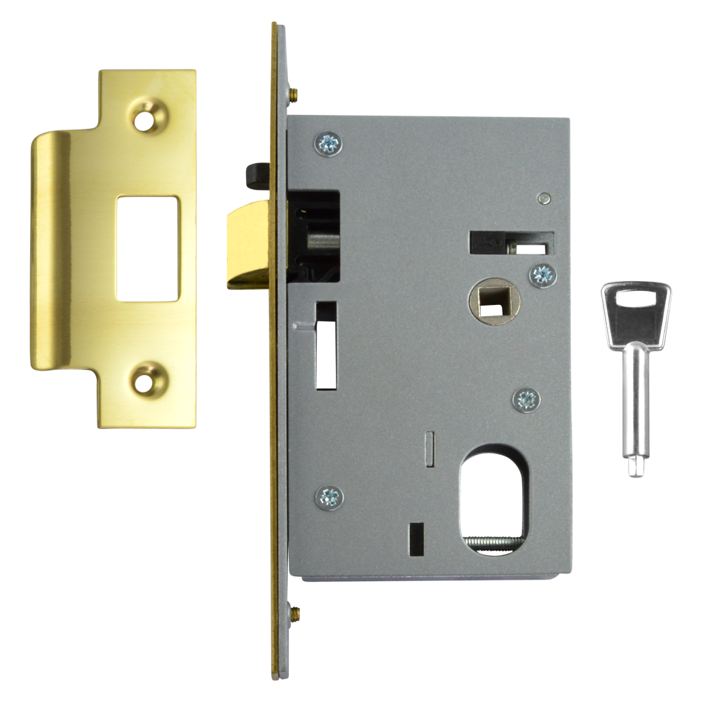 UNION L2341 Oval Nightlatch Case 77mm Loose - Polished Lacquered Brass