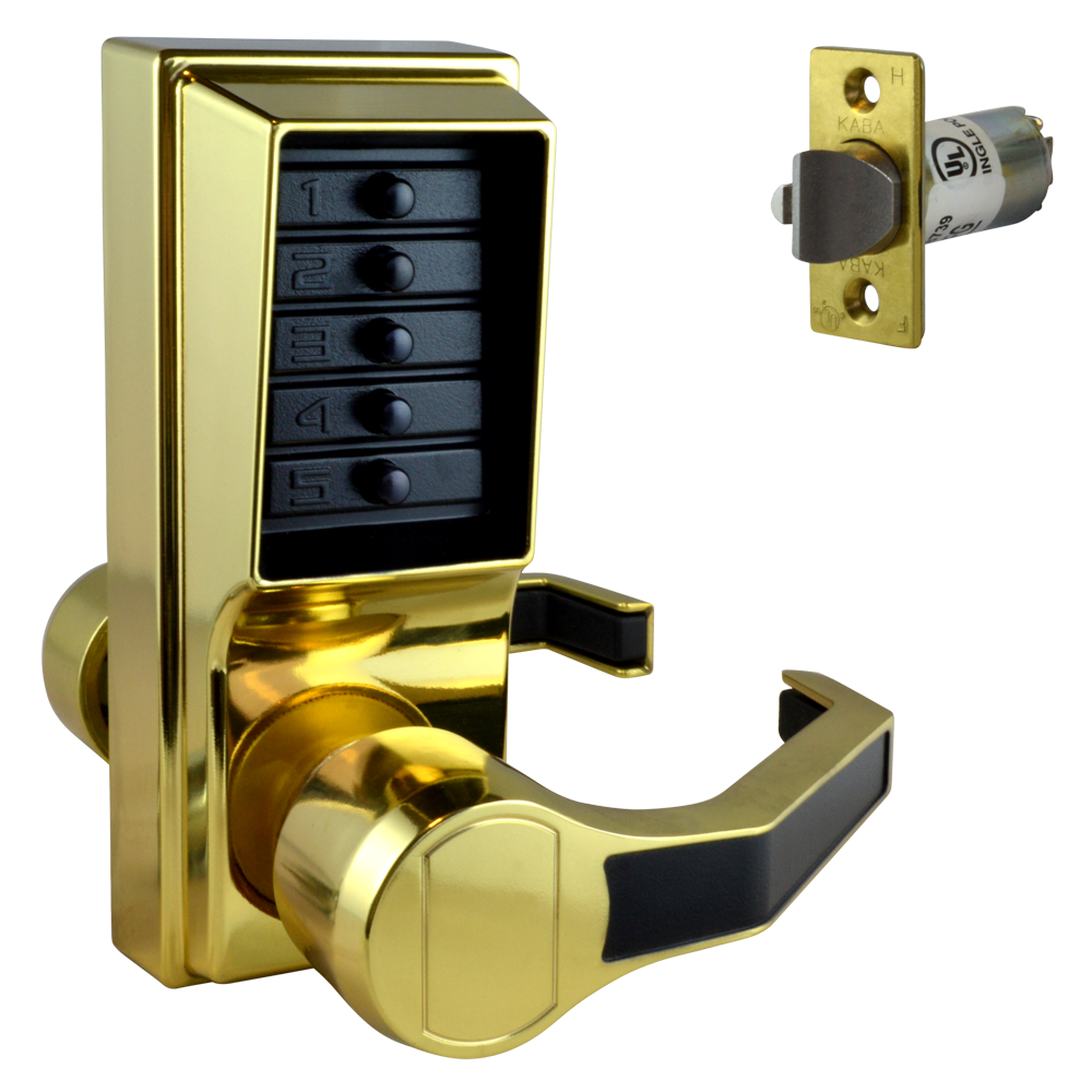 DORMAKABA Simplex L1000 Series L1011 Digital Lock Lever Operated Right Handed LR1011-03 - Polished Brass