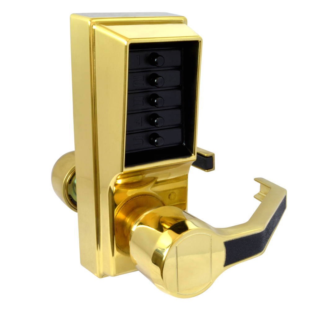 DORMAKABA Simplex L1000 Series L1031 Digital Lock Lever Operated With Passage Set Right Handed LR1031-03 - Polished Brass