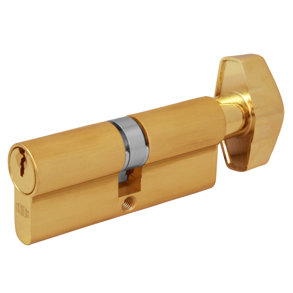 UNION 2X19 Euro Key & Turn Cylinder 74mm 37/T37 32/10/T32 Keyed To Differ PL - Polished Lacquered Brass