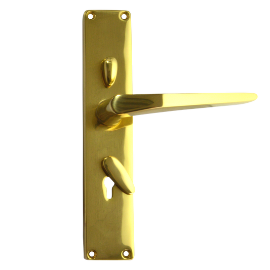 FRANK ALLART 1218 & 1220 Handle Door Furniture To Suit Chubb 3R35 Large Handle - Polished Brass