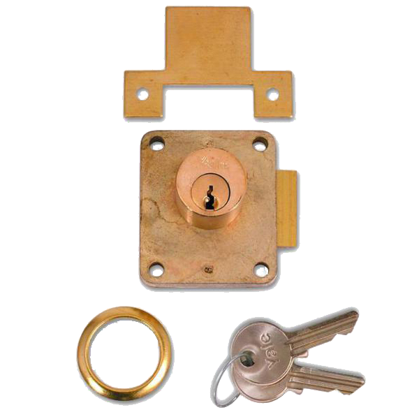 YALE 076S Cylinder Straight Cupboard Springlock 22mm Keyed To Differ Right Handed - Polished Brass