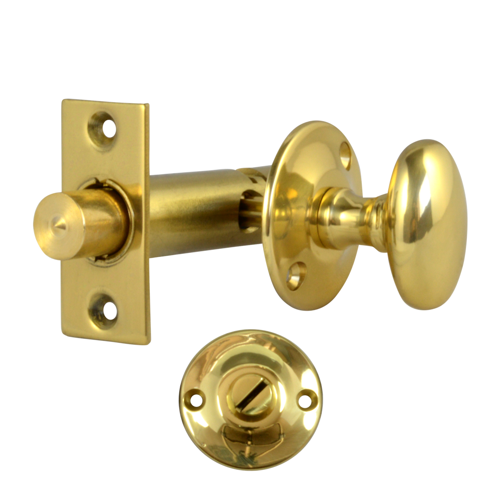 Frank Allart 526 Door Security Bolt - Turn & Release 45mm - Polished Brass