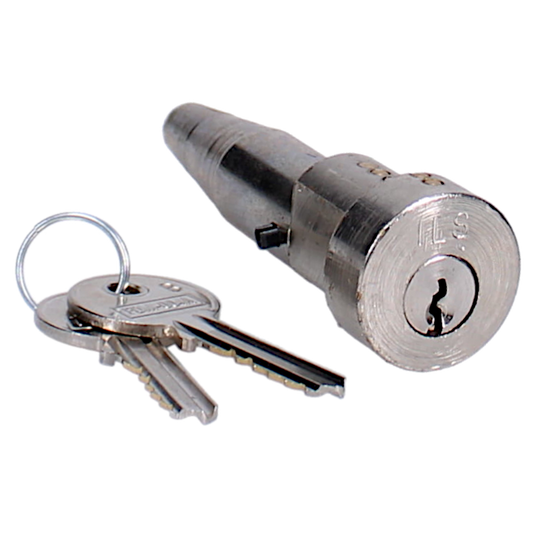 ILS Lock Sys FDM004 Round Cylinder Bullet Lock 83mm x 25mm x 29mm FDM.004-B Keyed Alike - Chrome Plated