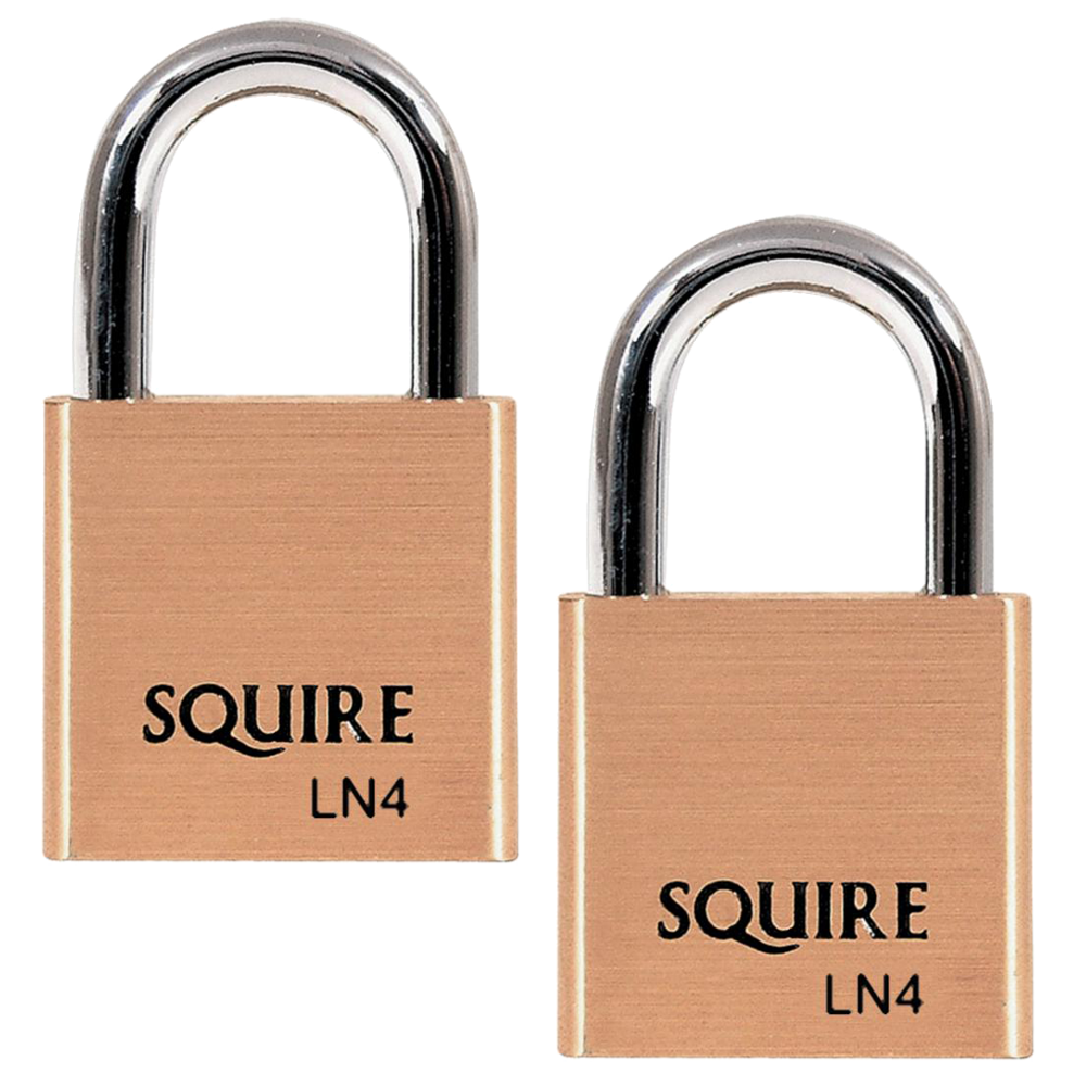 SQUIRE Lion Range Brass Open Shackle Padlocks 40mm Keyed To Differ Pair Pro - Brass