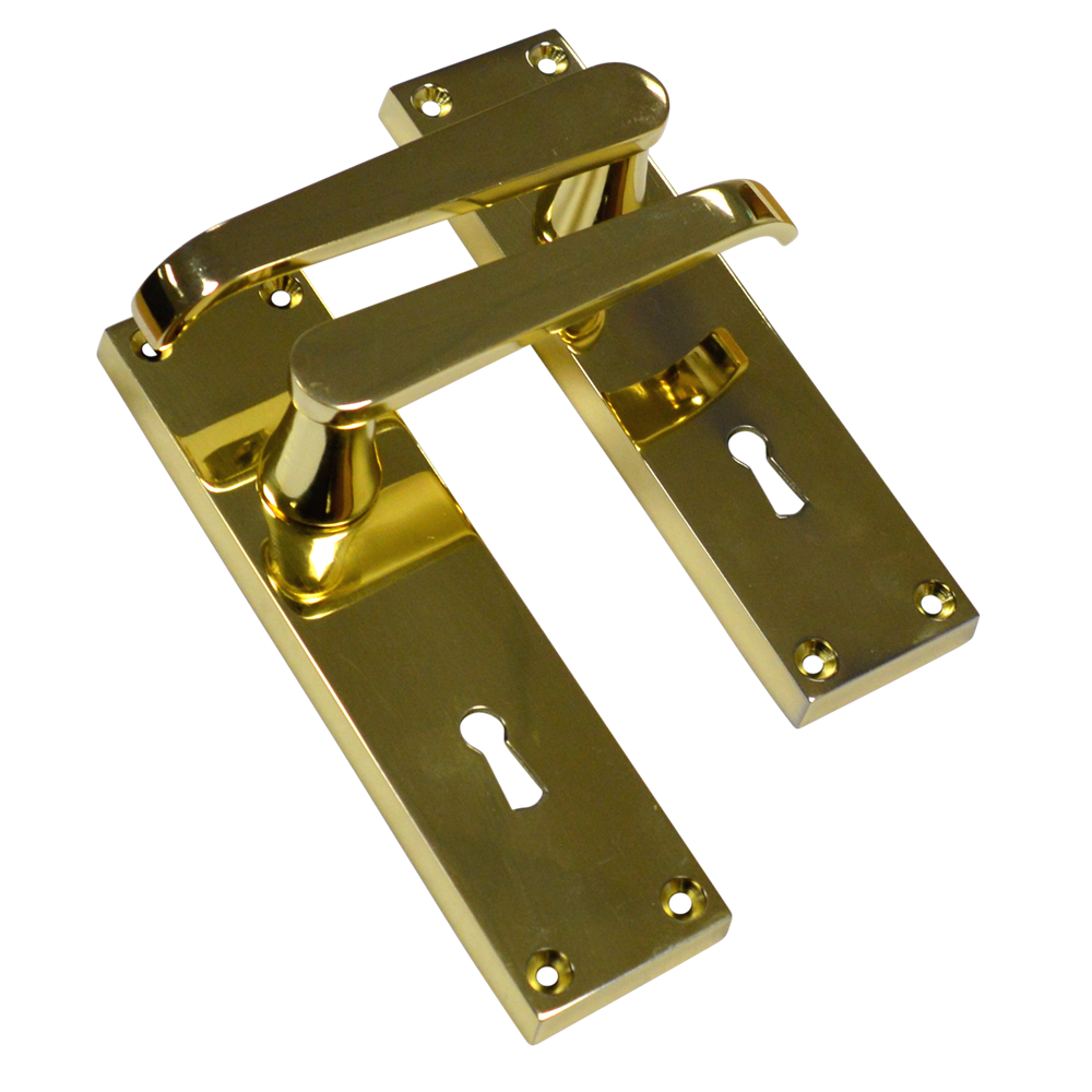 ASEC Vital Victorian Plate Mounted Straight Lever Furniture 150mm Lock - Polished Brass