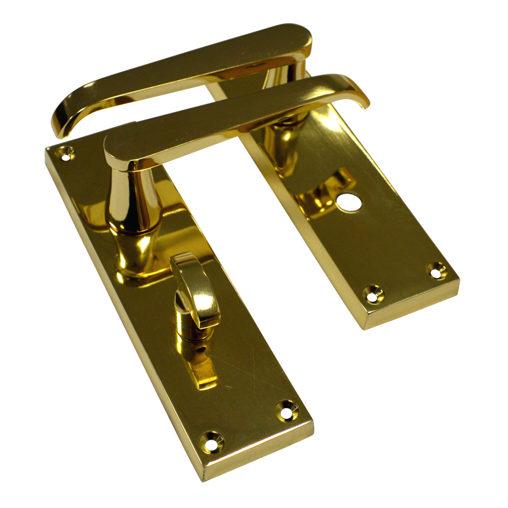 ASEC Vital Victorian Plate Mounted Straight Lever Furniture 150mm Bathroom - Polished Brass