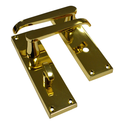 ASEC Vital Victorian Plate Mounted Straight Lever Furniture 150mm Bathroom - Polished Brass