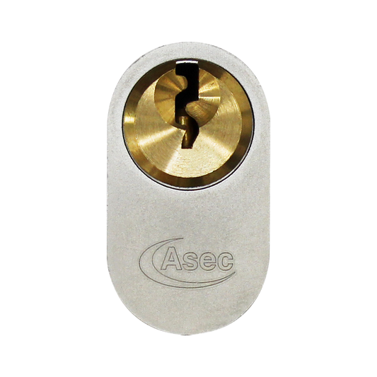 ASEC Vital 6 Pin Oval Key & Turn Cylinder 80mm 40/40T 35/10/35T - Dual Finish 