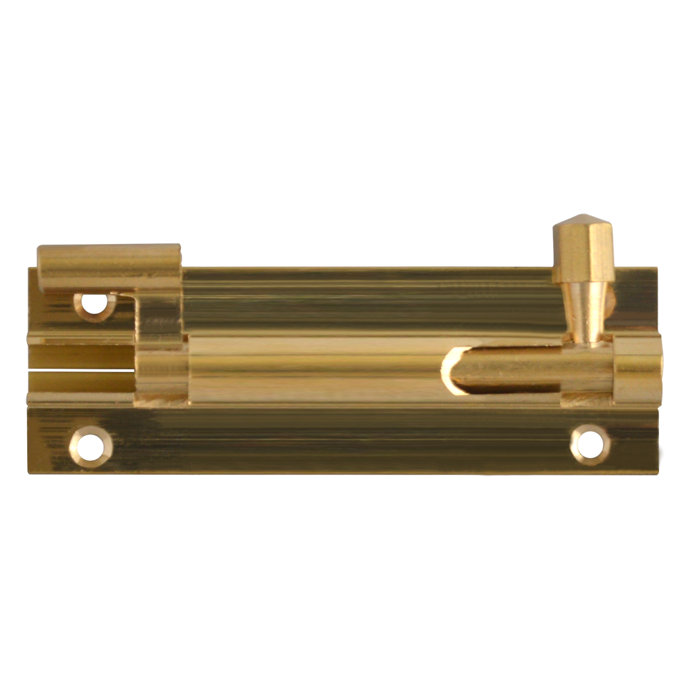 ASEC VITAL Brass 25mm Wide Necked Barrel Bolt 75mm - Polished Brass